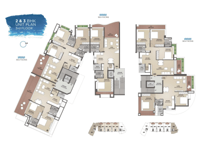 2 & 3 BHK UNIT PLAN 3rd Floor